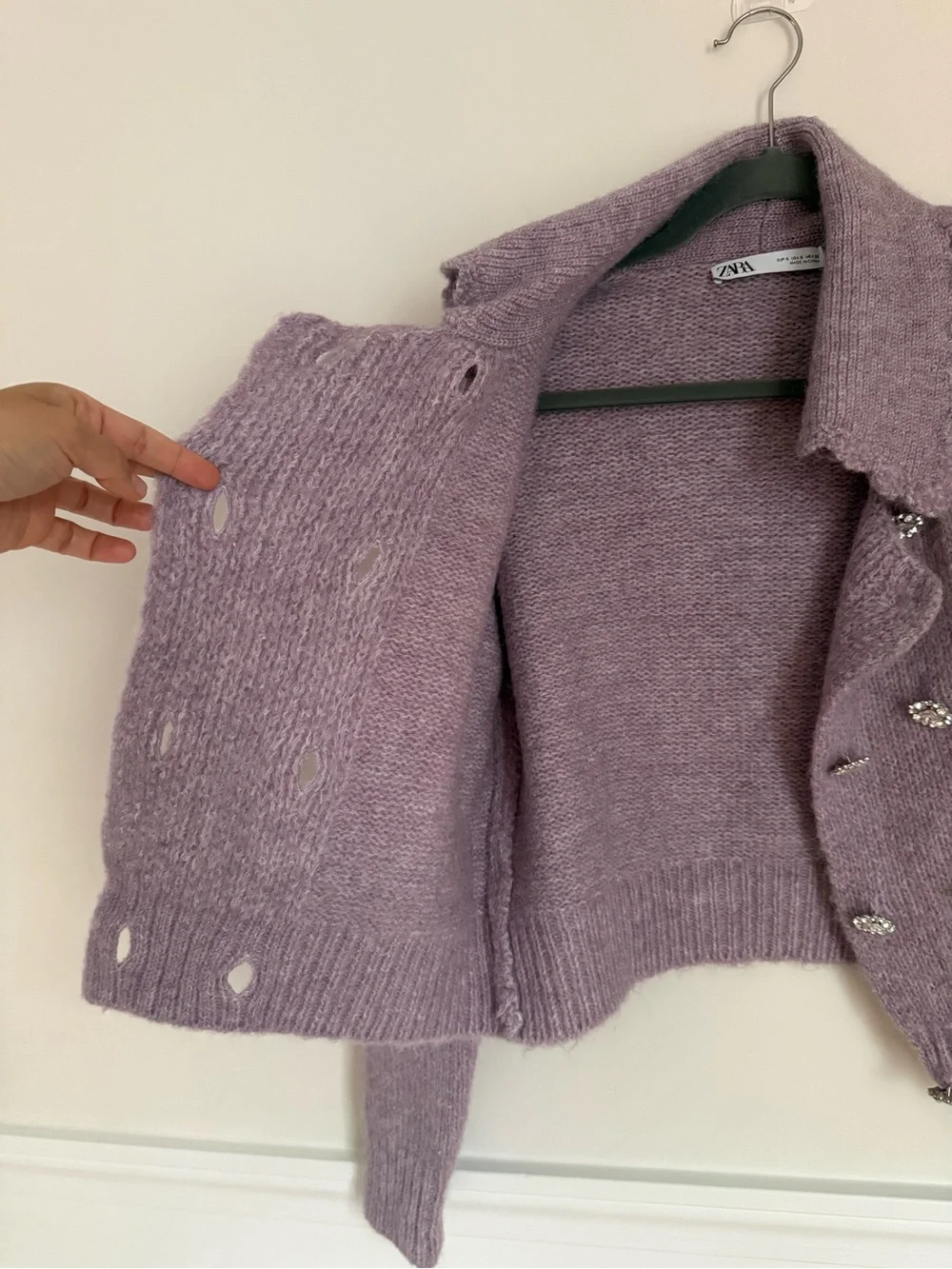 Zara Dusty Purple Knit Cardigan - Picture 4 of 8